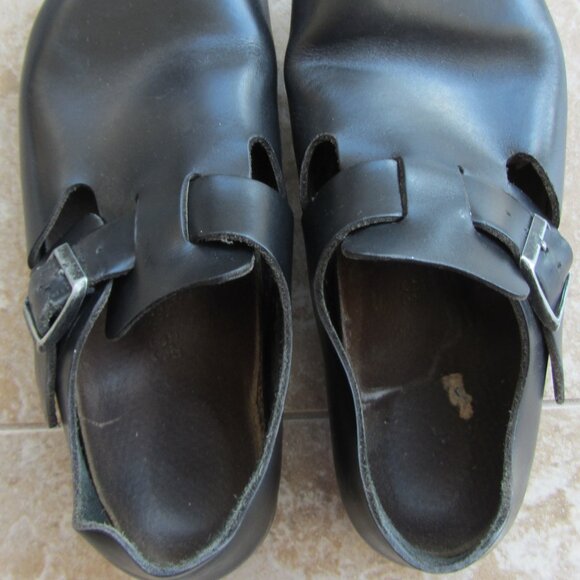 Birkenstock London Black Oiled Leather Closed Toe Clogs Size 38 L7-7.5 M5 - Picture 7 of 9